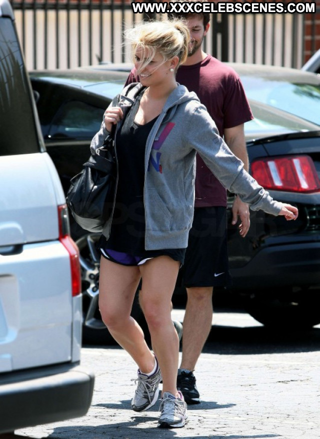 Jessica Simpson Los Angeles Beautiful Paparazzi Candids Gym Posing