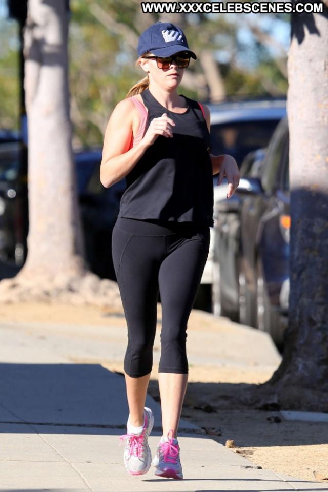 Reese Witherspoon Los Angeles Angel Celebrity Jogging Posing Hot Babe