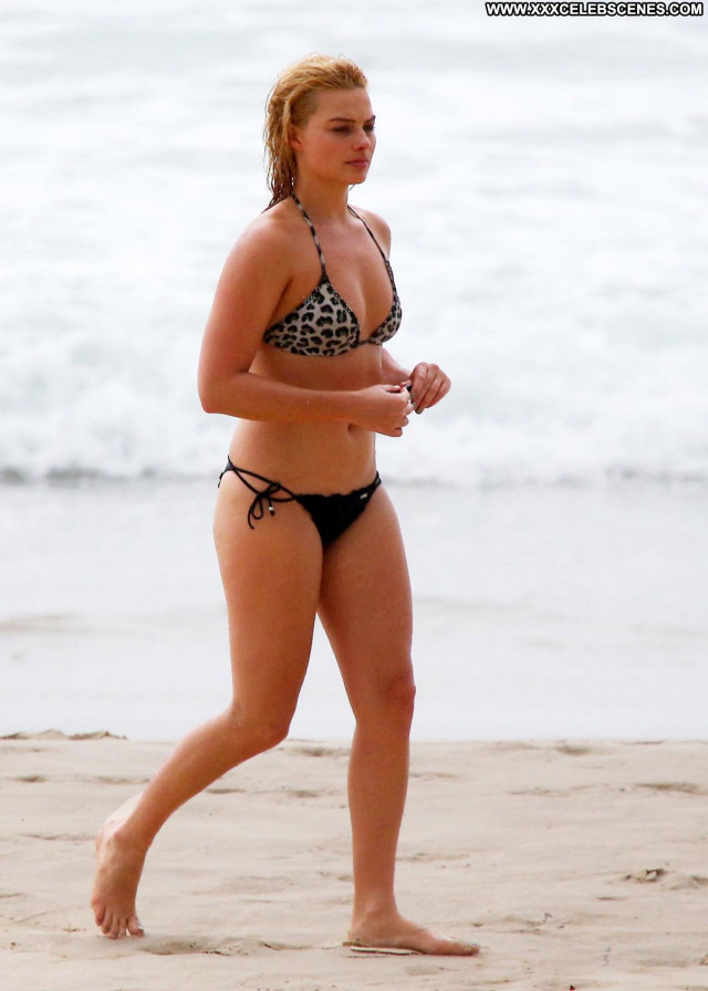 Margot Robbie The Beach Bikini Babe Posing Hot Beautiful Beach