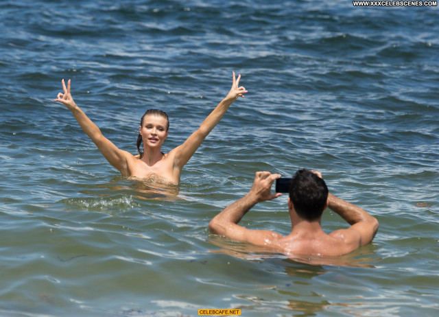 Joanna Krupa The Beach Black Bikini Beach Topless Toples Celebrity