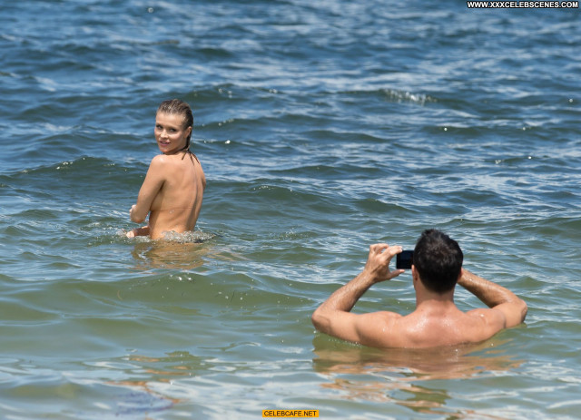 Joanna Krupa The Beach Toples Posing Hot Bikini Beach Babe Topless