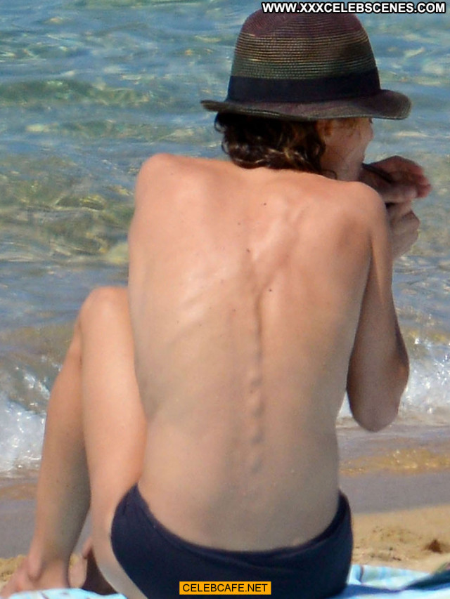 Vanessa Paradis The Beach Beautiful Babe Posing Hot Topless Beach