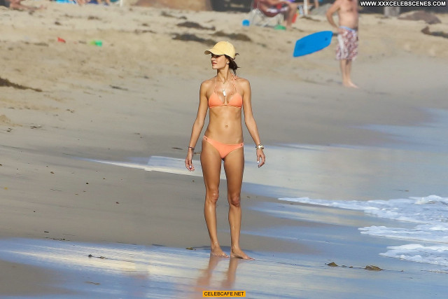 Alessandra Ambrosio The Beach In Malibu Celebrity Bikini Posing Hot