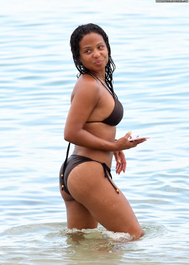 Christina Milian The Beach Twitter Posing Hot Sex Celebrity Babe