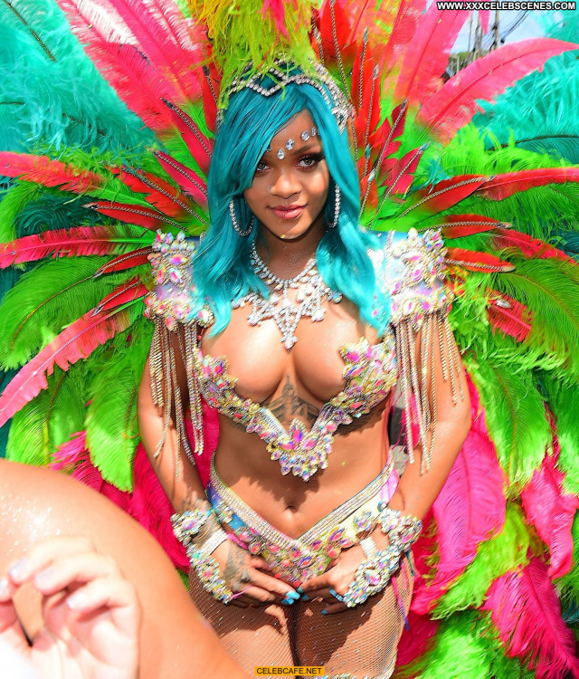 Rihanna No Source Celebrity Carnival Babe Posing Hot Sexy Sex Bar Car