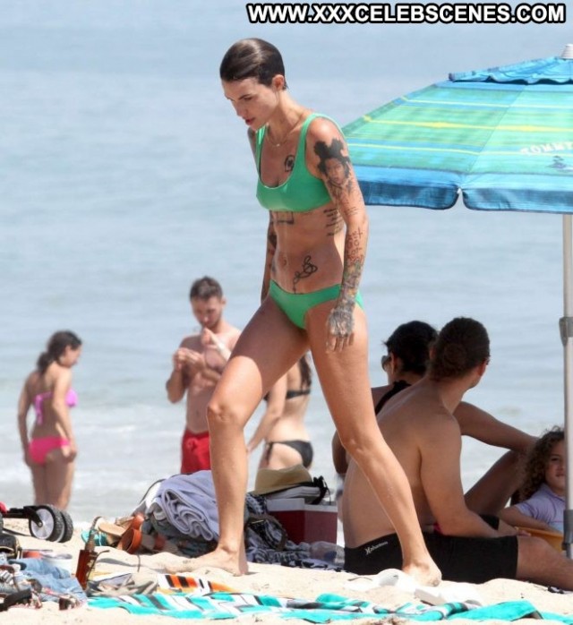 Ruby Rose Malibu Beach Posing Hot Babe Mali Bikini Beautiful Malibu