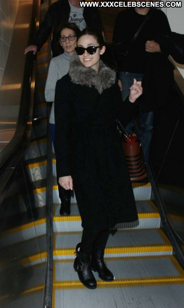 Emmy Rossum Lax Airport Celebrity Babe Posing Hot Beautiful Paparazzi