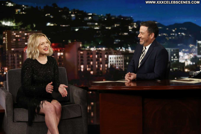 Elisabeth Moss Jimmy Kimmel Live Babe Paparazzi Celebrity Posing Hot