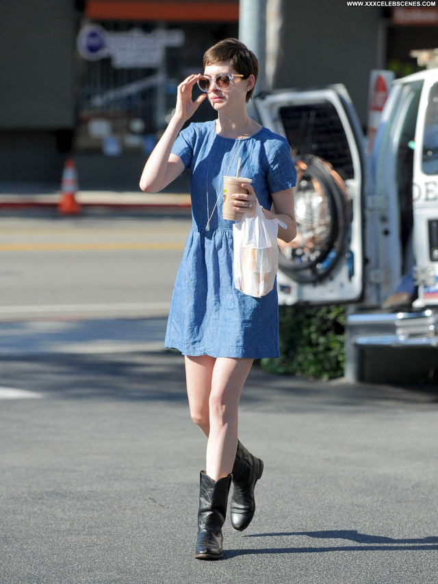 Anne Hathaway West Hollywood Candid Hat Beautiful Celebrity Paparazzi