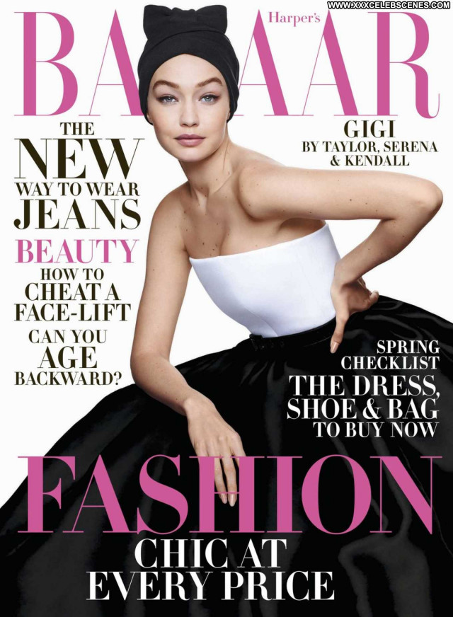 Gigi Hadid Harpers Bazaar Posing Hot Celebrity Beautiful Paparazzi