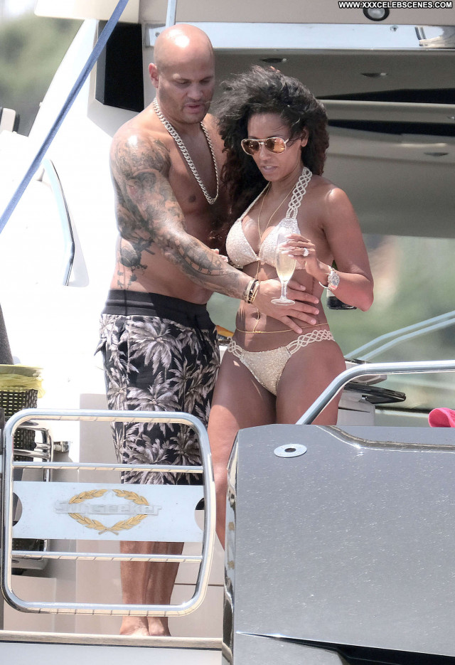 Melanie Brown No Source Celebrity Paparazzi Babe Ibiza Yacht Bikini